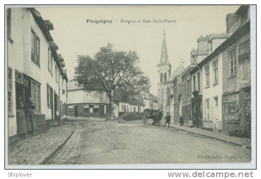 Picquigny - Hospice Et Rue Saint Pierre - CPA - Picquigny