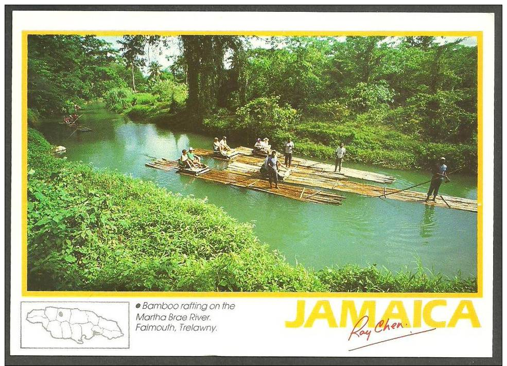 BAMBOO RAFTING ON THE MARTHA BRAE RIVER - FALMOUTH,  TRELAWNY  -  JAMAICA - Jamaica