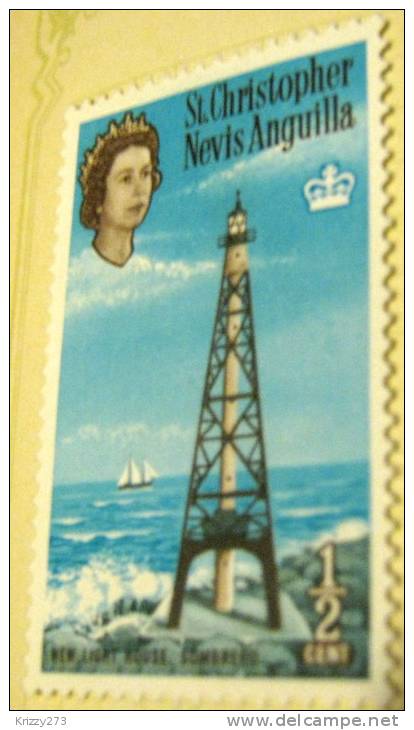 St Christopher Nevis Anguilla 1963 New Lighthouse Sombrero 0.5d - Mint - St.Christopher, Nevis En Anguilla (...-1980)