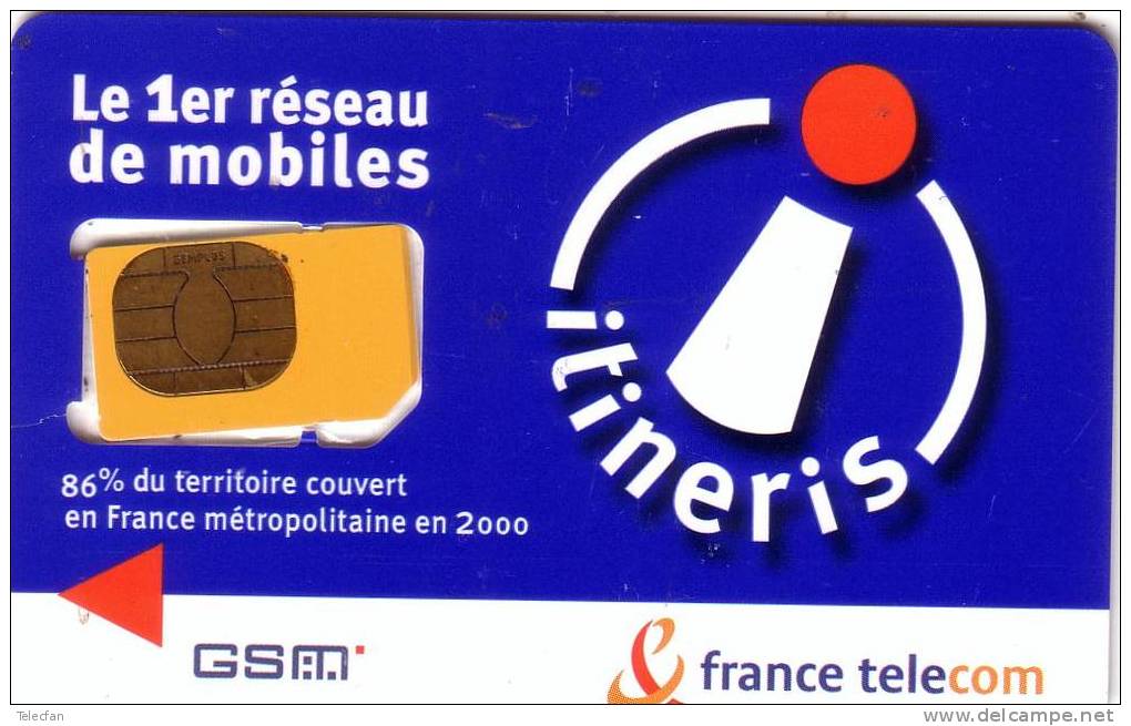 TRES RARE CARTE GSM OLA SUR UN SUPPORT ITINERIS VERSO SAV OLA CARTE DE SERVICE DE FRANCE TELECOM - Mobicartes (GSM/SIM)