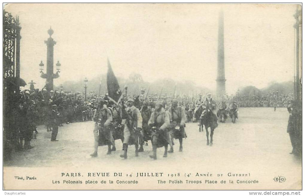 The Polish Troops In Paris, 1918. Polonais Place De La Concorde. 2 Scans. Edition ELD - Polonia