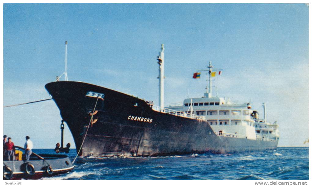 ( CPA BATEAUX )  " LE CHAMBORD ", Tanker De 33 000 Tonnes De La Sté Des Pétroles B.P.  / - Tanker