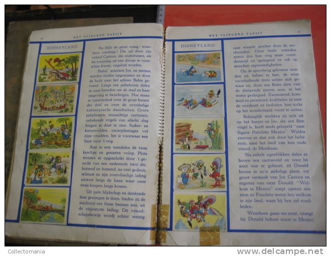 1 full compl set 133 small & 10 big, 5 stories Disneyland, De Beukelaer, Peter &  wolf, donkey, in original album c1950