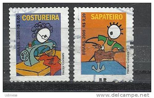 BRAZIL 2005 - COSTUREIRA AND SAPATEIRO - USED OBLITERE GESTEMPELT - Usati