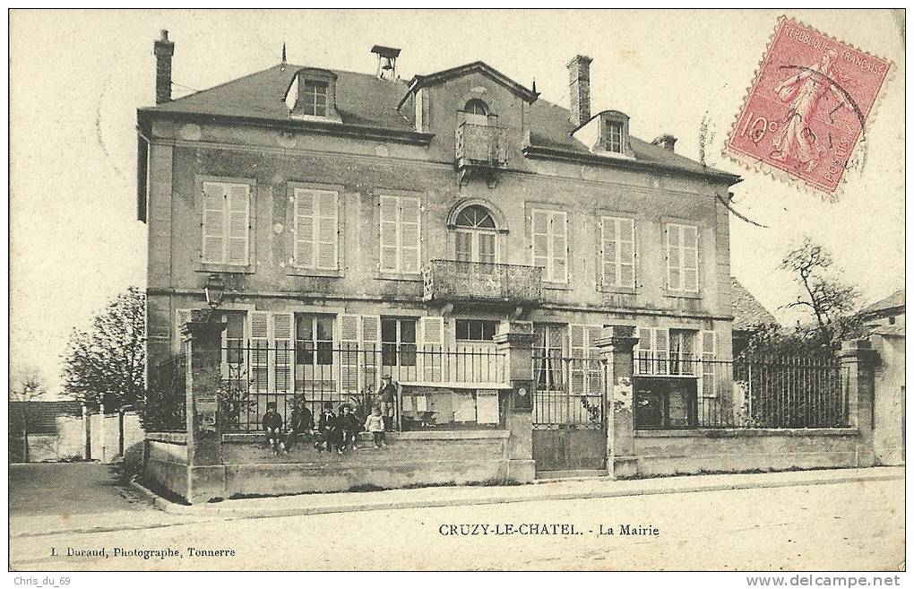 Cruzy Le Chatel La Mairie  Scan Recto Verso - Cruzy Le Chatel