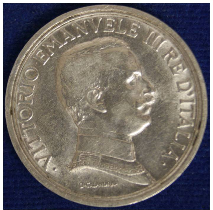 REGNO D'ITALIA VITTORIO EMANUELE III° 2 LIRE 1915 ARGENTO BB+ #5373 - 1900-1946 : Victor Emmanuel III & Umberto II