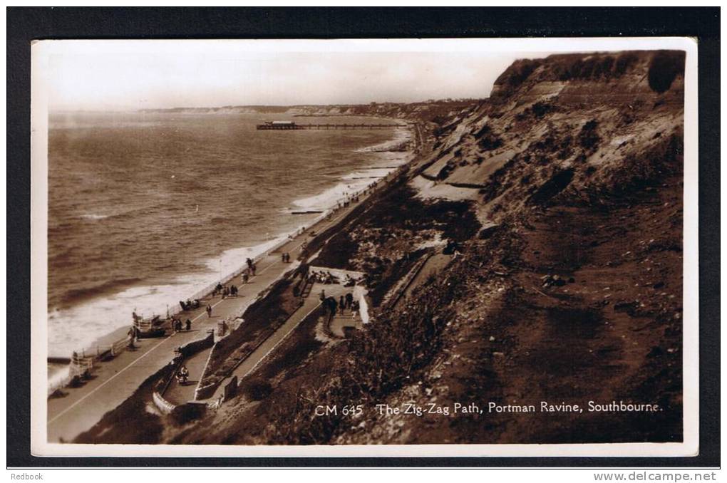 RB 874 - 1935 Real Photo Postcard Zig Zag Path Portman Ravine Southbourne Bournemouth Dorset Ex Hampshire - Bournemouth (hasta 1972)