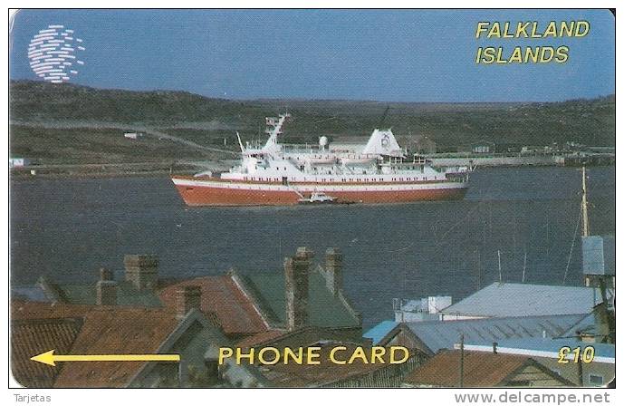 TARJETA DE  FALKLAND ISLANDS DE UN BARCO (SHIP)  2CWFB - Islas Malvinas