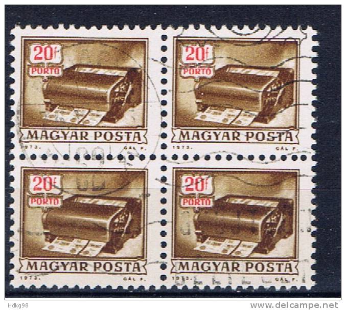 H+ Ungarn 1973 Mi 242 Portomarke (Viererblock) - Used Stamps