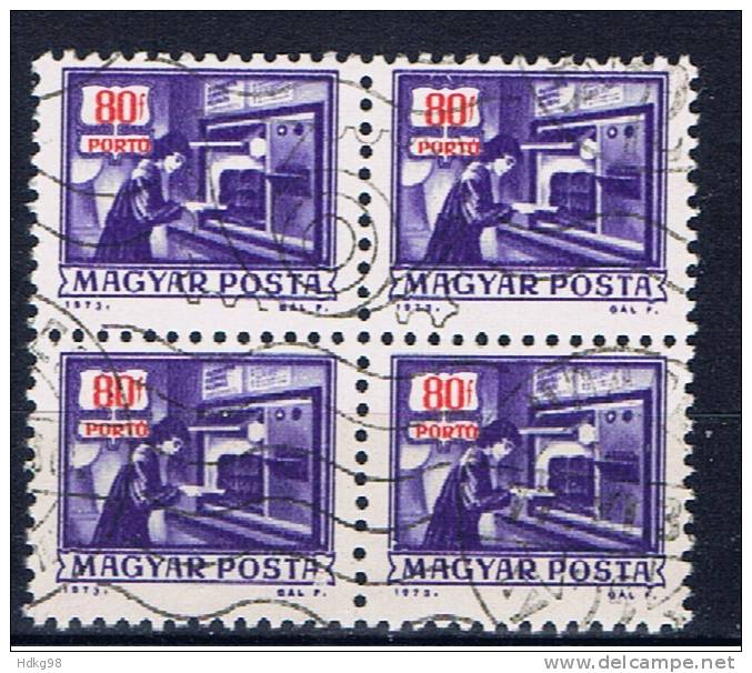 H+ Ungarn 1973 Mi 244 Portomarke (Viererblock) - Used Stamps