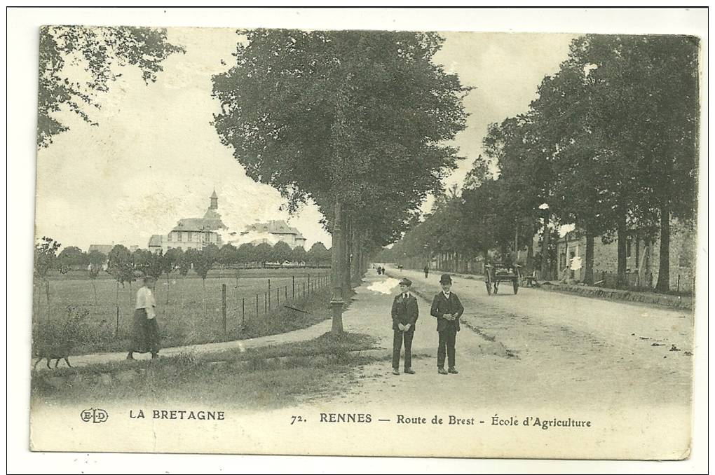 35-     RENNES - Route De Brest - Ecole D' Agriculture  -    2  Scans - - Rennes