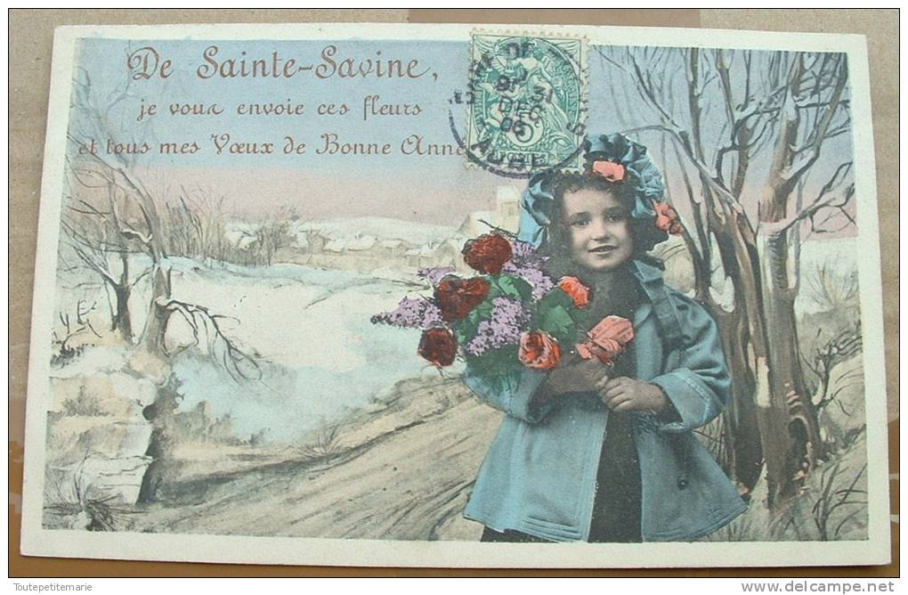 De Sainte Savine Je Vous Envoi Ces Fleurs  - Carte Fantaisie - Autres & Non Classés