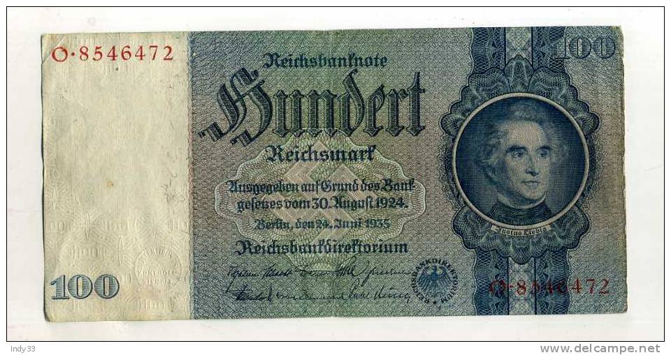 - ALLEMAGNE .100 M. 1935 - 100 Reichsmark