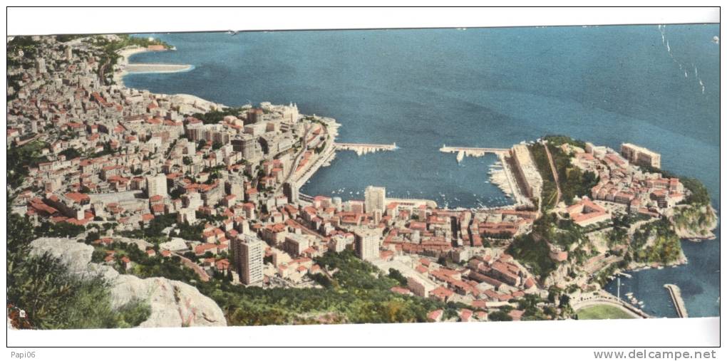 Principaute De MONACO Vue Panoramique Sur Le Rocher, Le Port Et Monte-Carlo. Le Cap Martin Et L´Italie - Porto