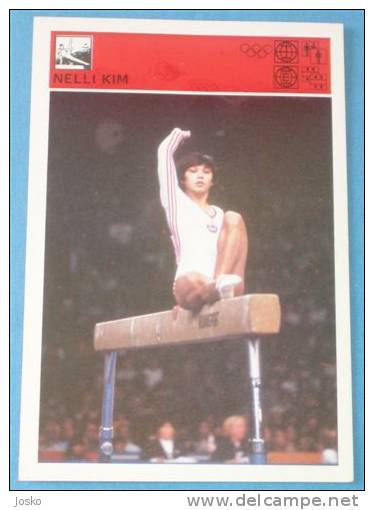 NELLIE KIM - Yugoslav Old ROOKIE Trading Card * 5. GOLD OLYMPIC GAMES MEDALS * Gymnasticsgymnastique Gymnastik Gimnasia - Gymnastik