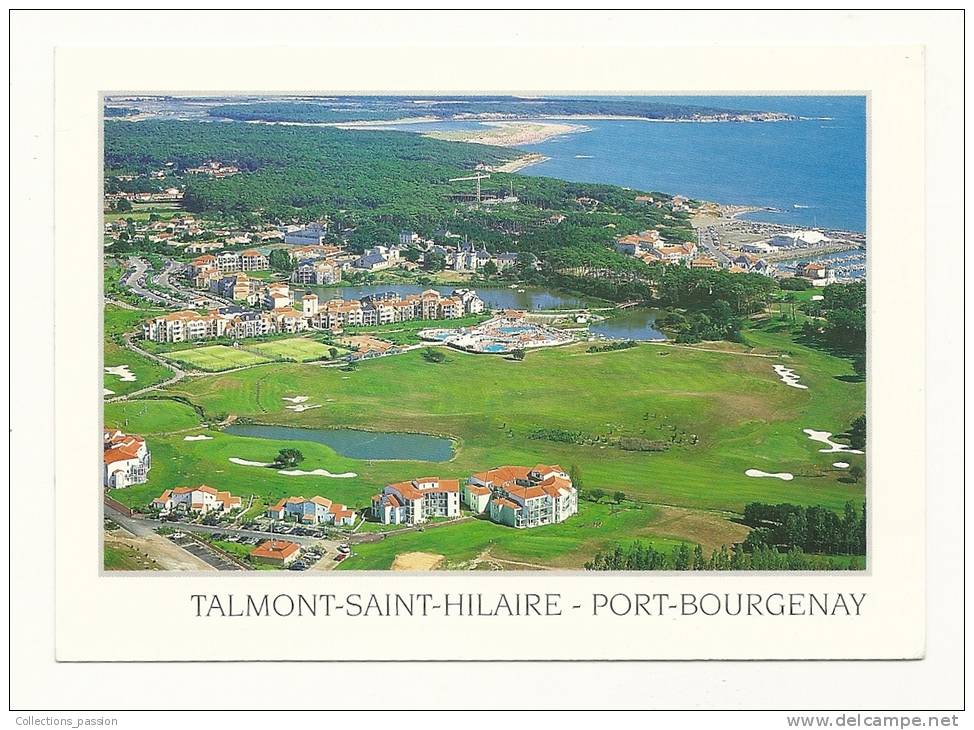 Cp, 85, Talmont Saint-Hilaire, Port Bourgenay, Village Du Lac ,  Plage Du Veillon Et Pointe De Payre, écrite - Talmont Saint Hilaire