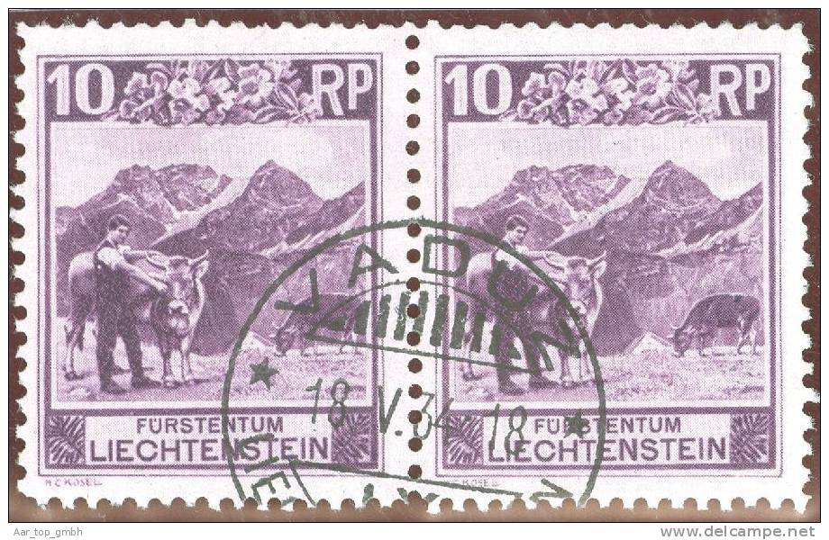 Liechtenstein 1930 Alp Am Betterjoch Paar Zu#86C Mi#96C Gestempelt Gezähnt 10.5/11.5 - Gebraucht