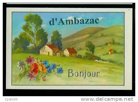 87 Haute Vienne - Cpsm Carte Fantaisie AMBAZAC, Bonjour Amitiés De ......(trois Cartes Differentes) - Ambazac