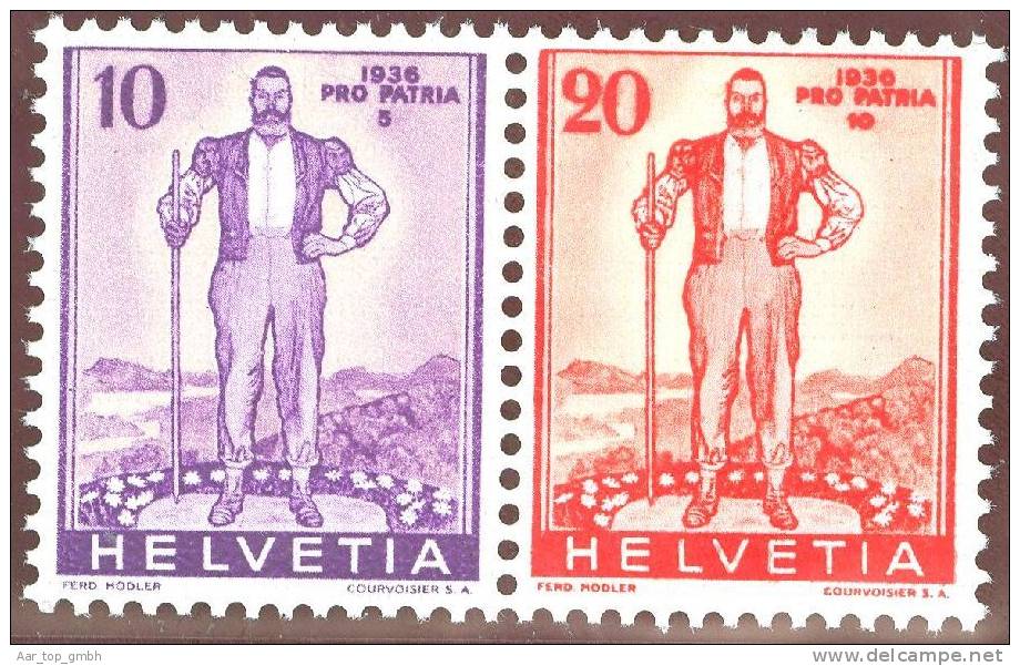 Schweiz Zusammendrucke 1936 Aus Pro Patria Block Zu#Z23 ** Postfrisch - Zusammendrucke