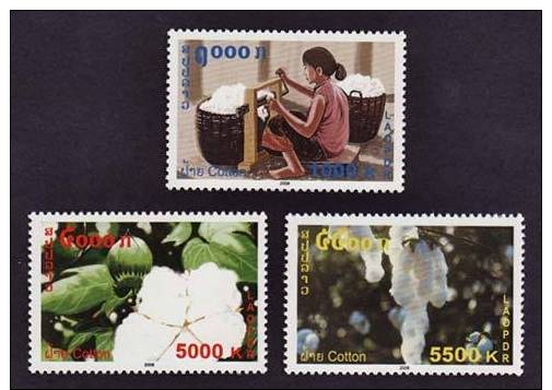 Laos 2008  MNH  **  Lao Cotton - Coton Lao Scott 1739-1741  Y & T  1686-1688  Michel 2066-2068 - Laos