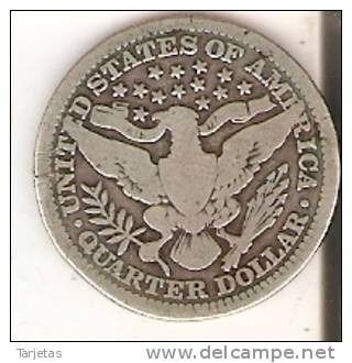 MONEDA  DE PLATA DE ESTADOS UNIDOS DE 1 QUARTER DEL AÑO 1914 FILADELFIA (COIN) SILVER-ARGENT - 1892-1916: Barber