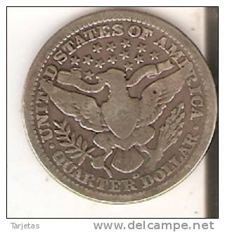 MONEDA  DE PLATA DE ESTADOS UNIDOS DE 1 QUARTER DEL AÑO 1914 DENVER (COIN) SILVER-ARGENT - 1892-1916: Barber