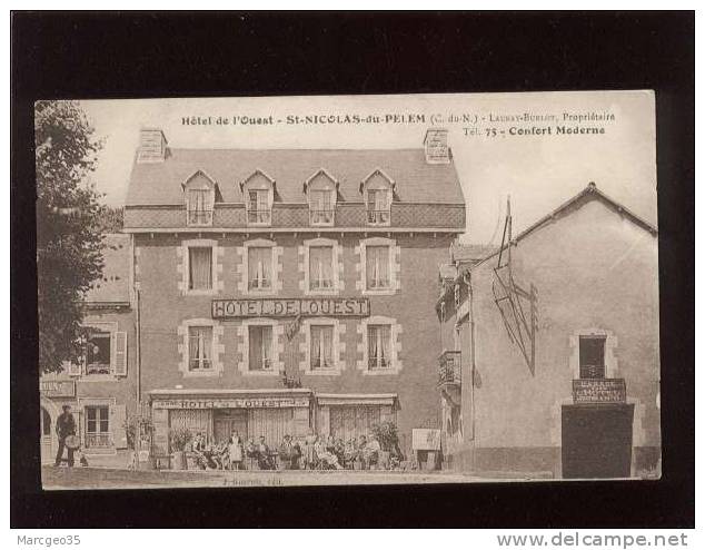 St Nicolas Du Pelem Hôtel De L'ouest Launay-burlot Propriétaire Tél.75 édit.gouriou  Animée Garde Champêtre Tambour - Saint-Nicolas-du-Pélem