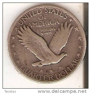 MONEDA  DE PLATA DE ESTADOS UNIDOS DE 1 QUARTER DEL AÑO 1924  (COIN) SILVER-ARGENT - 1916-1930: Standing Liberty