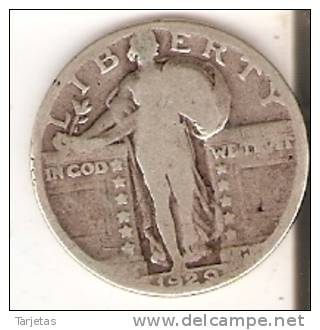 MONEDA  DE PLATA DE ESTADOS UNIDOS DE 1 QUARTER DEL AÑO 1929  (COIN) SILVER-ARGENT - 1916-1930: Standing Liberty (Libertà In Piedi)