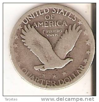 MONEDA  DE PLATA DE ESTADOS UNIDOS DE 1 QUARTER DEL AÑO 1929  (COIN) SILVER-ARGENT - 1916-1930: Standing Liberty