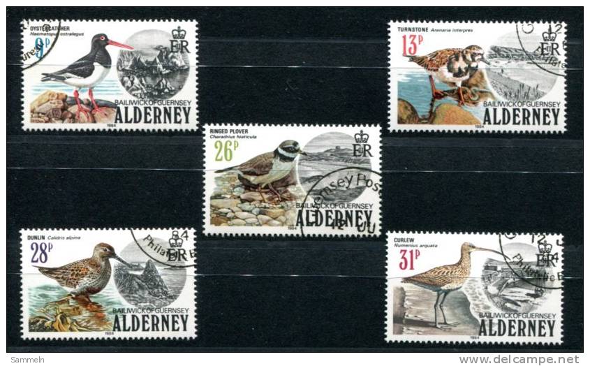 0493 - GB-GUERNSEY-ALDERNEY - Mi. 13-17 Gestempelt, Vögel - Used Set, Birds - Alderney