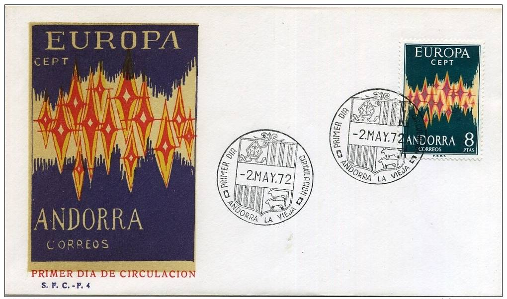 ANDORRA  Sobre 1º Dia De Circulacion   Nº 72 - 944 - Cartas & Documentos