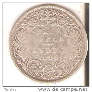 MONEDA  DE PLATA DE LA INDIA DE HALF RUPEE DEL AÑO 1899 (RARA) (COIN) SILVER-ARGENT - India