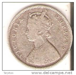 MONEDA  DE PLATA DE LA INDIA DE HALF RUPEE DEL AÑO 1899 (RARA) (COIN) SILVER-ARGENT - India