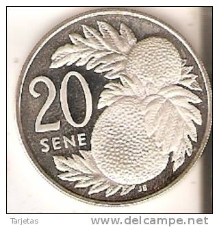 MONEDA  DE PLATA DE SAMOA DE 20 SENE DEL AÑO 1974 -12 GRAMOS (COIN) SILVER-ARGENT - Samoa