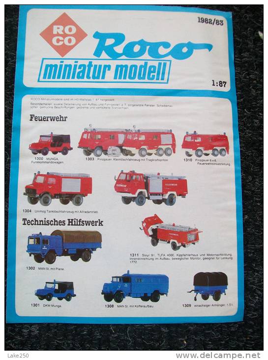 CATALOGO PIEGHEVOLE  ROCO MINIATUR MODELL 1/87 - Italie