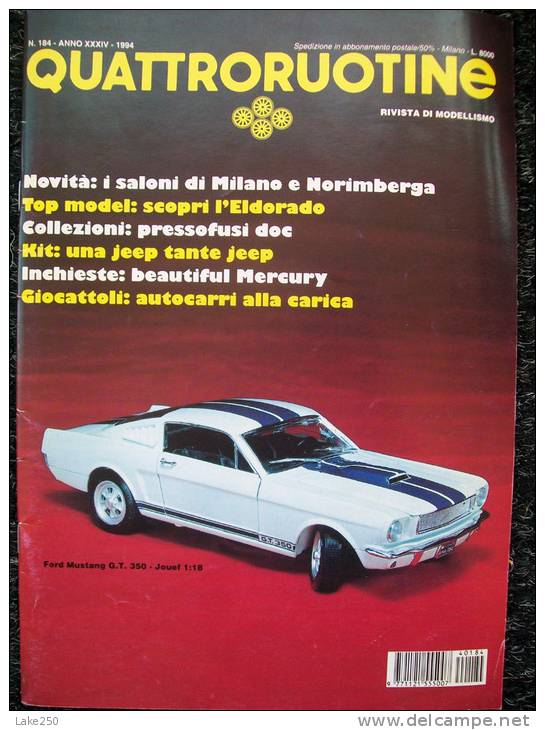 QUATTRORUOTINE N°184  ANNO XXXIV  1994 Rivista Di Automodellismo - Italie