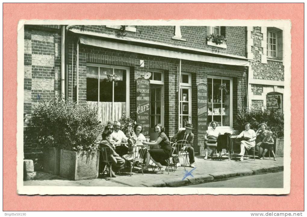 CPSM -  76 - VEULES LES ROSES - CAFE DE LA MARINE - LA TERRASSE / COLLATIONS - Veules Les Roses