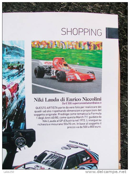 QUADRO AD OLIO SU TELA CM 50X70 NIKI LAUDA SU MARCH F1 - Huiles