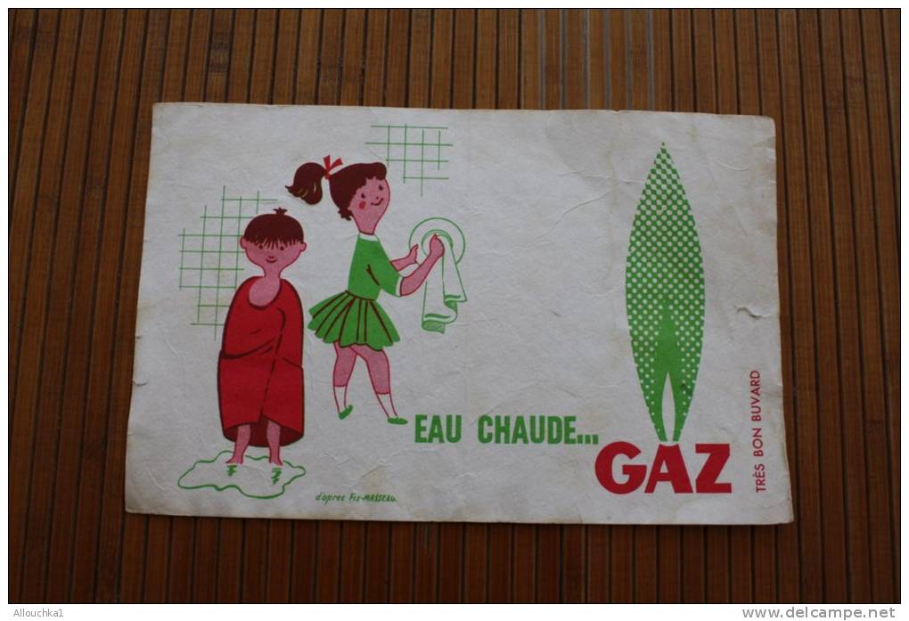 BUVARD  Publicitaire Eau Chaude… Gaz > D´après Fix Masseau —>vendus En L´état: Coupures écornures Voi - Electricité & Gaz