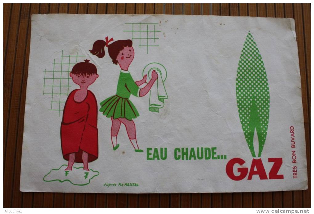 BUVARD  Publicitaire Eau Chaude… Gaz > D´après Fix Masseau —>vendus En L´état: Coupures écornures Voi - Elettricità & Gas