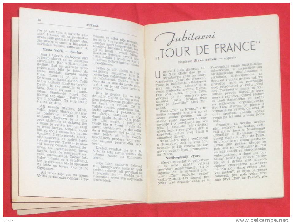 TOUR DE FRANCE 1953. ( Yugoslav Vintage Magazine ) Cycling Cyclisme Football Rowing Aviron Tennis Synchronized Swimming - Cycling