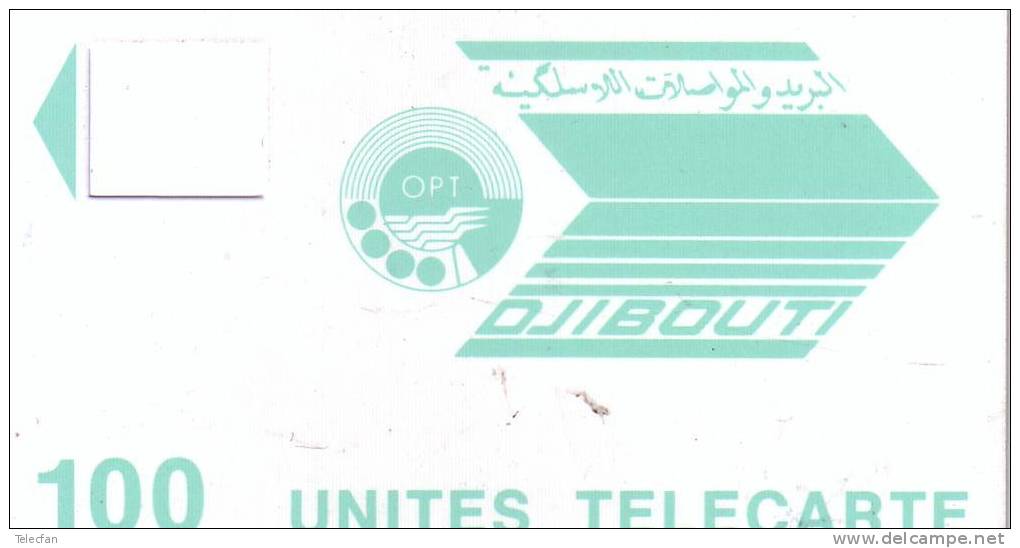 DJIBOUTI 100U OPT CORPS DE CARTE CARD WITHOUT CHIP RARE - Dschibuti