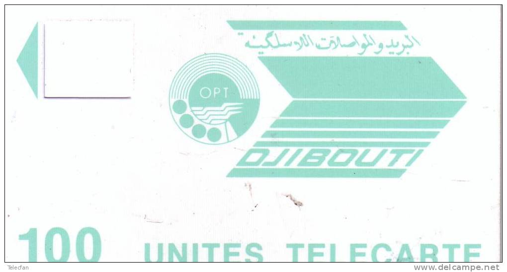 DJIBOUTI 100U OPT CORPS DE CARTE CARD WITHOUT CHIP RARE - Gibuti