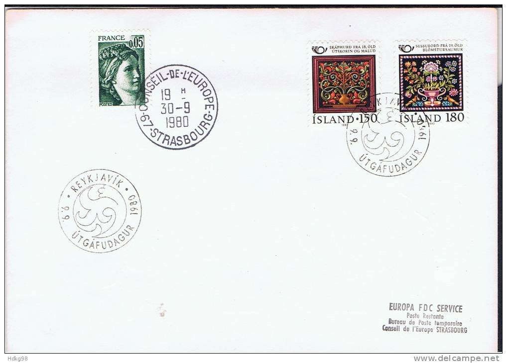 IS+ Island 1980 Mi 556-57 FDC EUROPA - Covers & Documents
