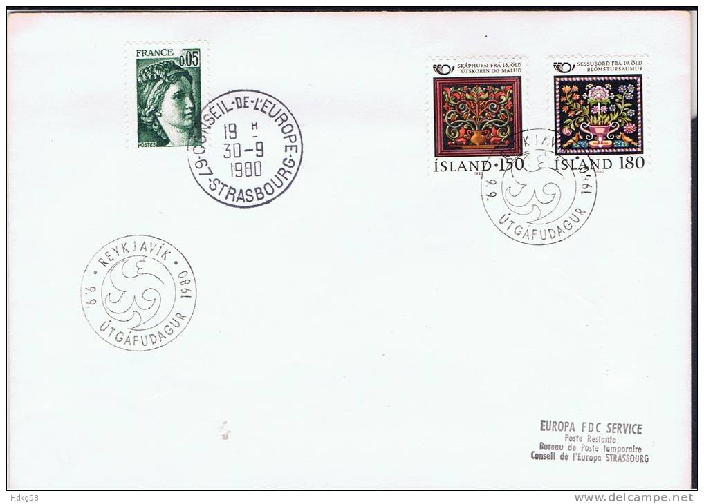 IS+ Island 1980 Mi 556-57 FDC EUROPA - Briefe U. Dokumente