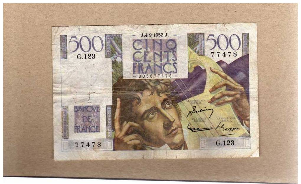 500 Francs Chateaubriand 4/9/1952 G123 - 500 F 1945-1953 ''Chateaubriand''