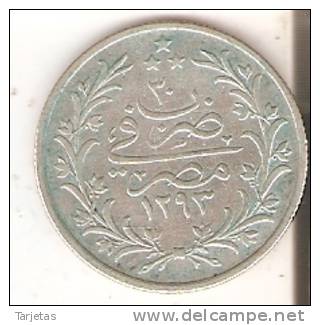 MONEDA DE PLATA DE EGIPTO DE 5 QUIRSH DEL AÑO 1293 (COIN) SILVER-ARGENT - Egypt