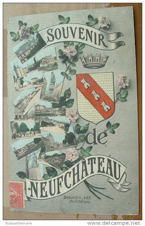 Souvenir De Neufchateau  - Carte Fantaisie- Blason - Neufchateau