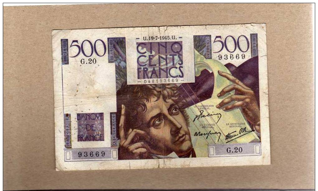500 Francs Chateaubriand 19/7/1945 G20 - 500 F 1945-1953 ''Chateaubriand''